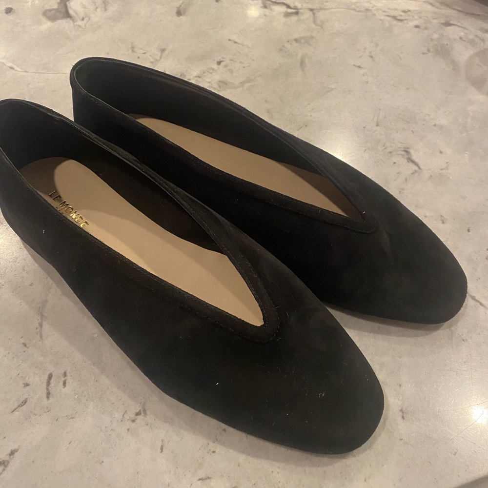 Black Suede Flats - Women's Loafers